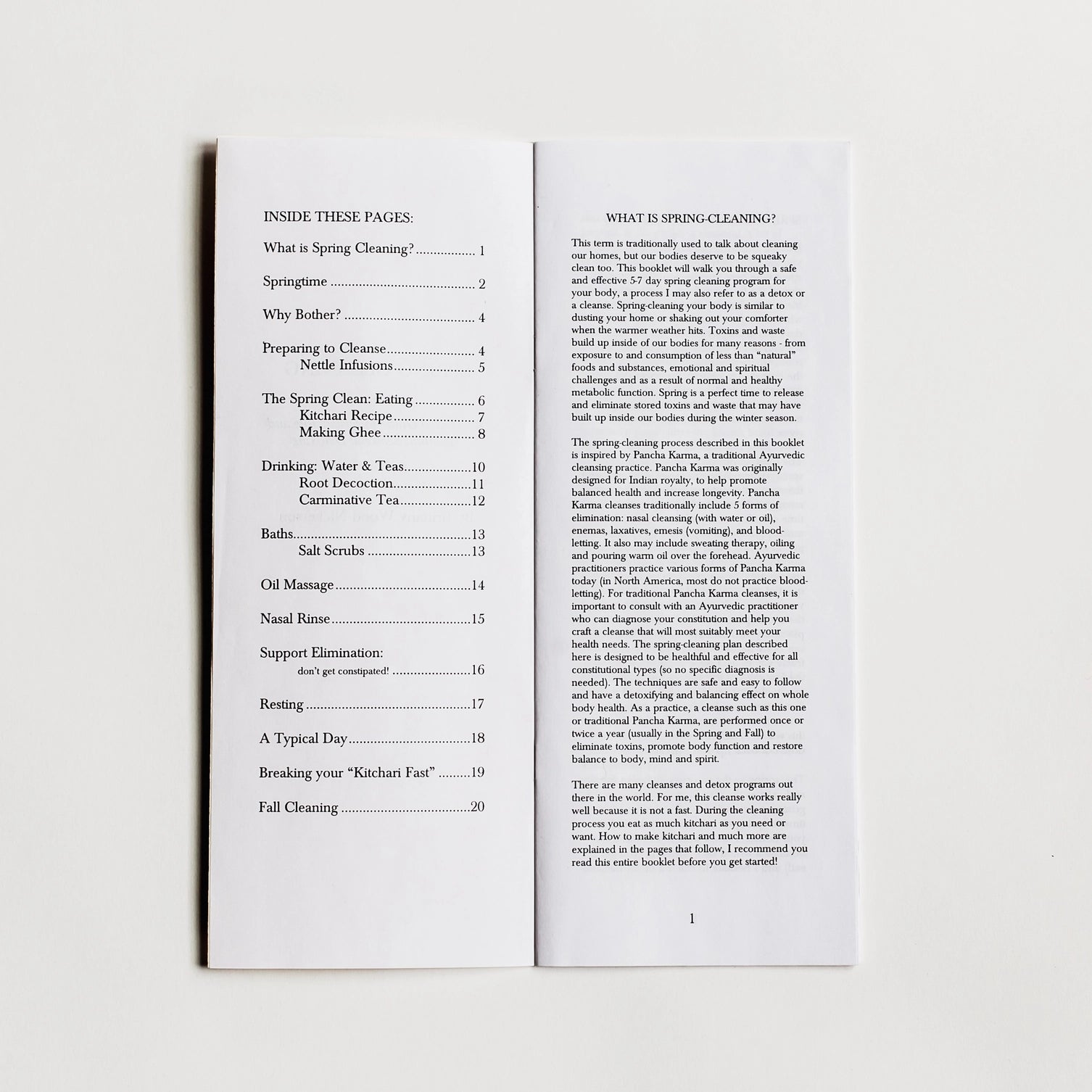 SPRING CLEANING | A zine for spring cleansing and detox